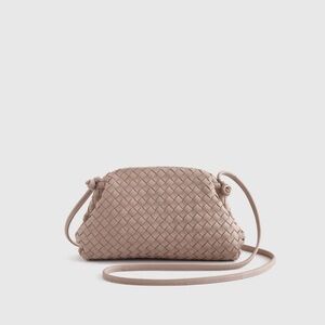 Italian Leather Handwoven Pouch Crossbody Clutch